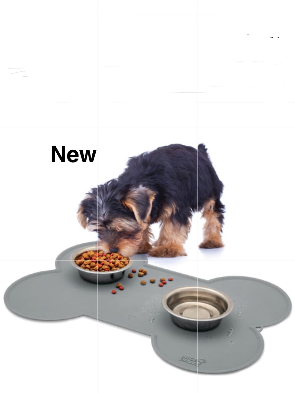 New Nice Paws Nice Paws Silicone Gray Bone Food  Mat Gray with tags ⭐️⭐️⭐️